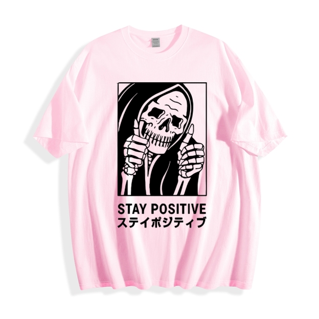 Stay Positive Skull Japanese Style Classic Tee