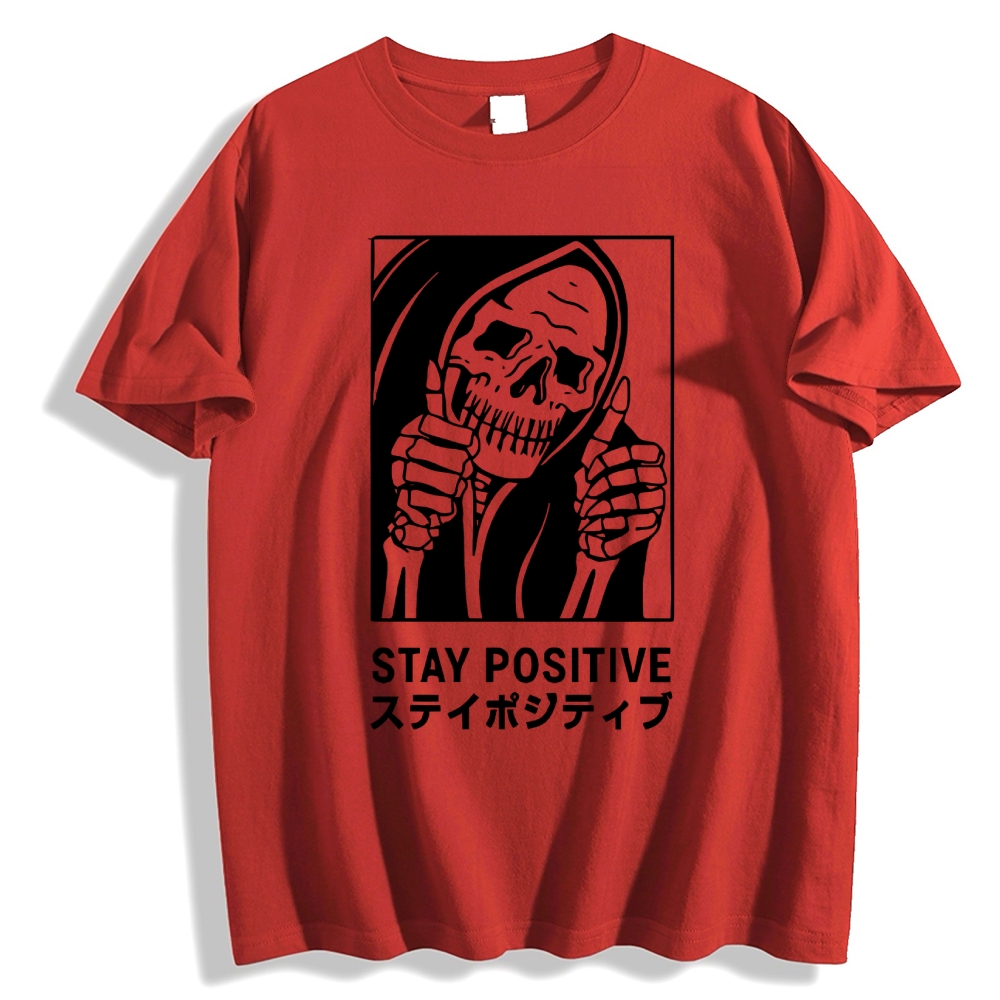 Stay Positive Skull Japanese Style Classic Tee