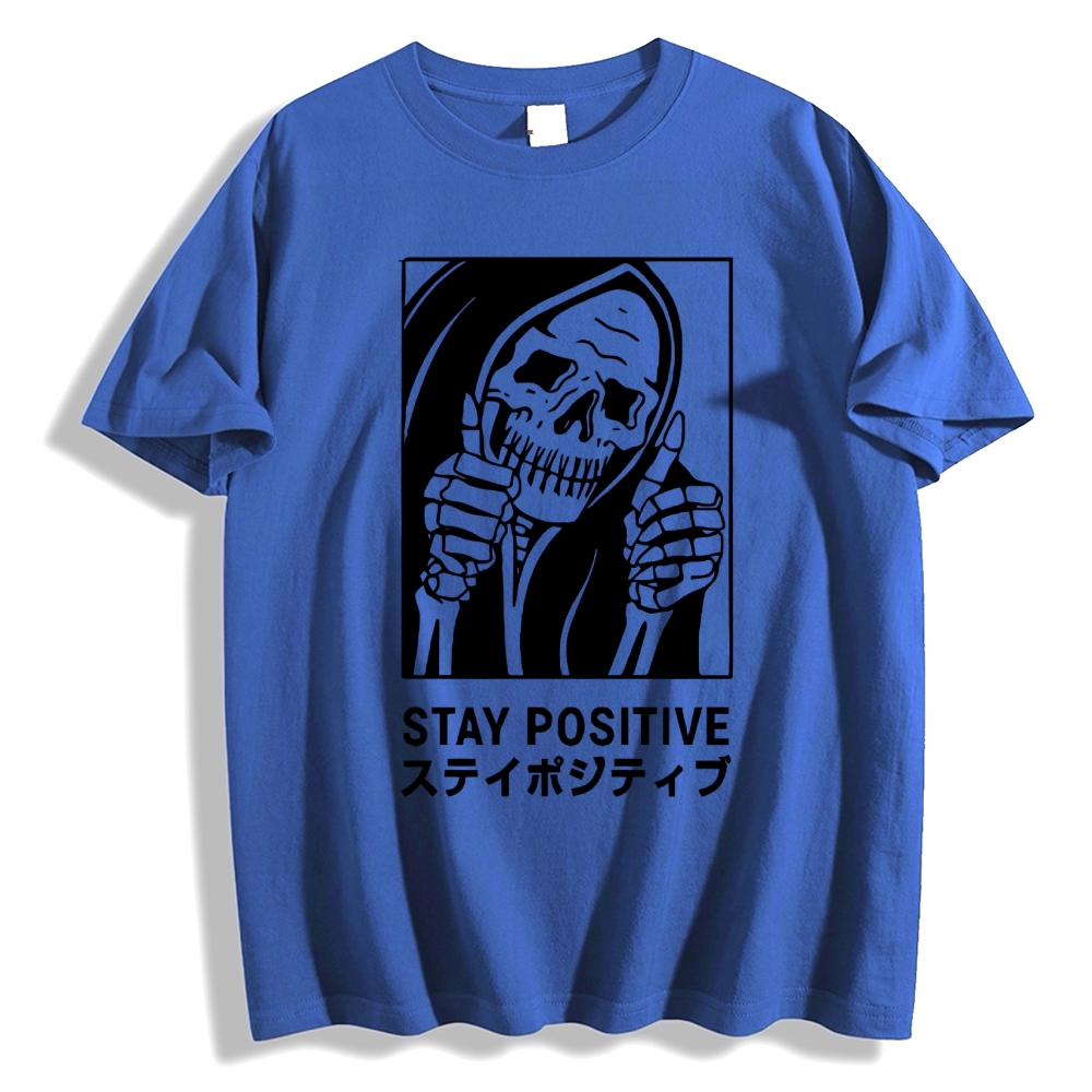 Stay Positive Skull Japanese Style Classic Tee