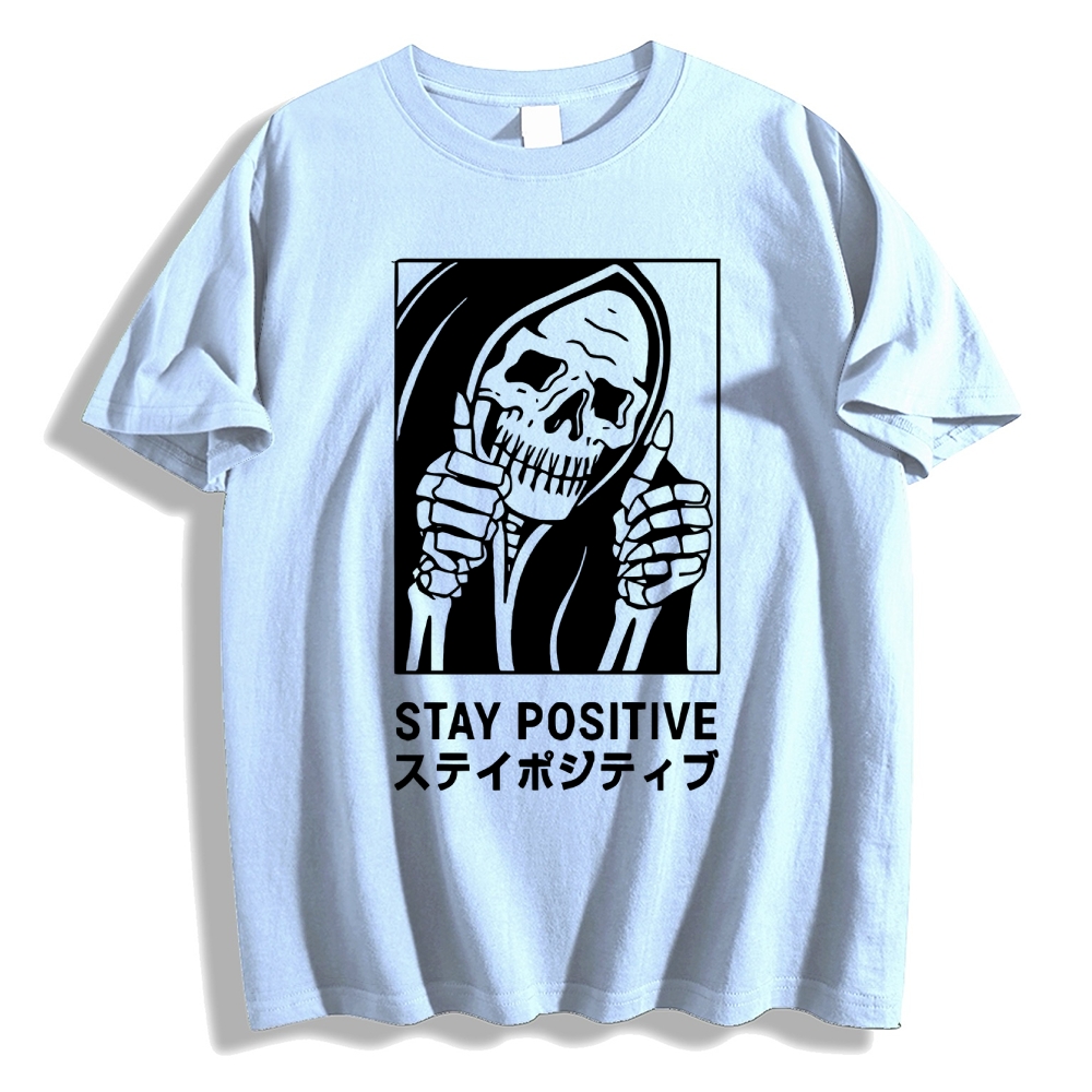 Stay Positive Skull Japanese Style Classic Tee