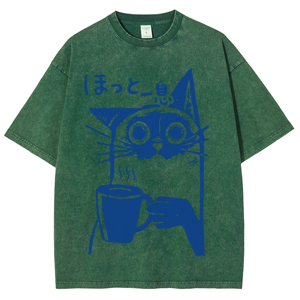 Resting Cat Vintage Washed T-shirt