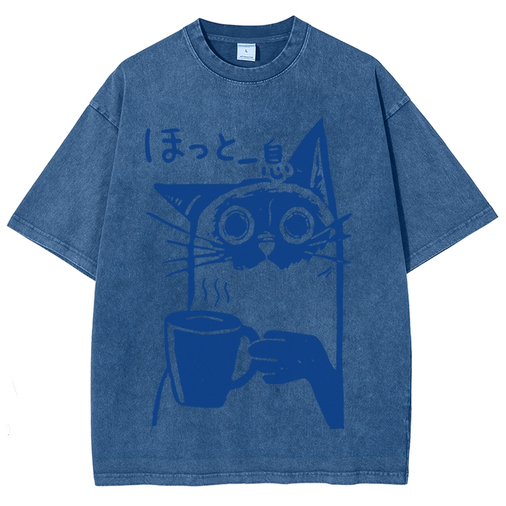 Resting Cat Vintage Washed T-shirt