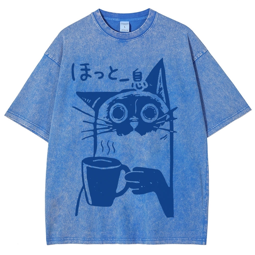 Resting Cat Vintage Washed T-shirt