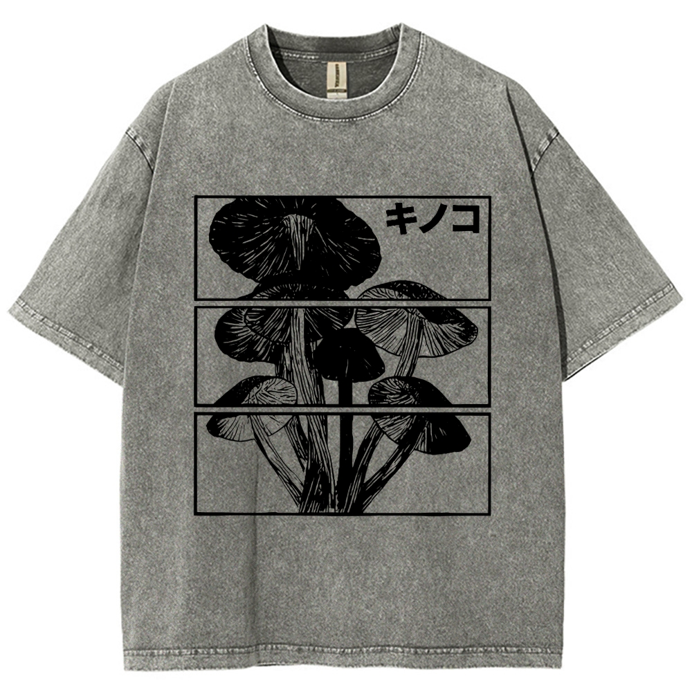 Japanese Mushrooms Washed T-Shirt