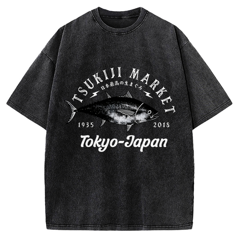 Tsukiji Fish Market Vintage Washed T-shirt