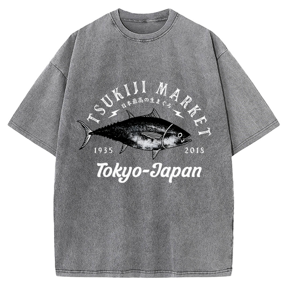 Tsukiji Fish Market Vintage Washed T-shirt