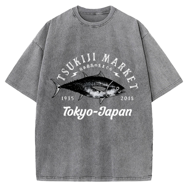 Tsukiji Fish Market Vintage Washed T-shirt