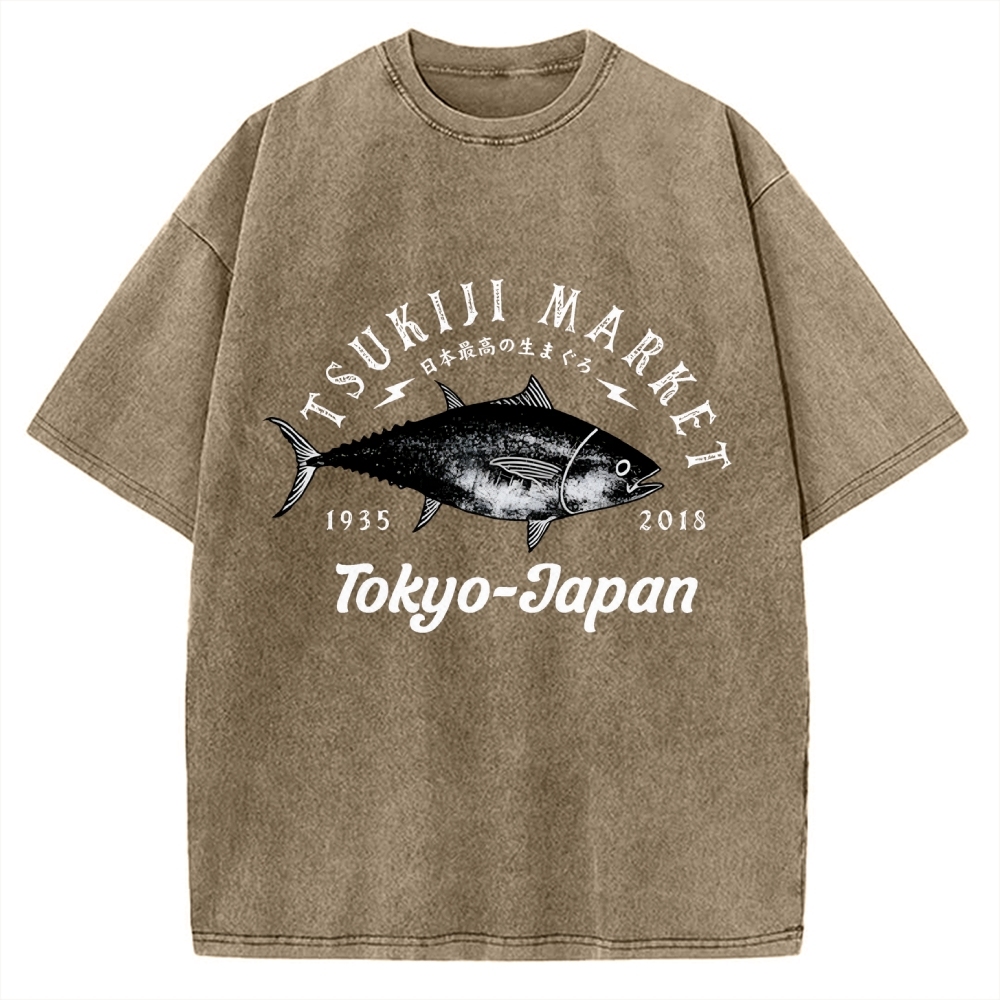 Tsukiji Fish Market Vintage Washed T-shirt