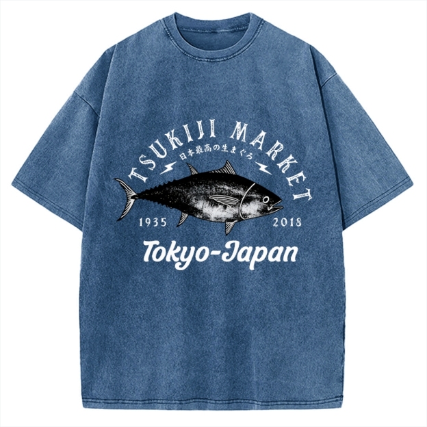 Tsukiji Fish Market Vintage Washed T-shirt