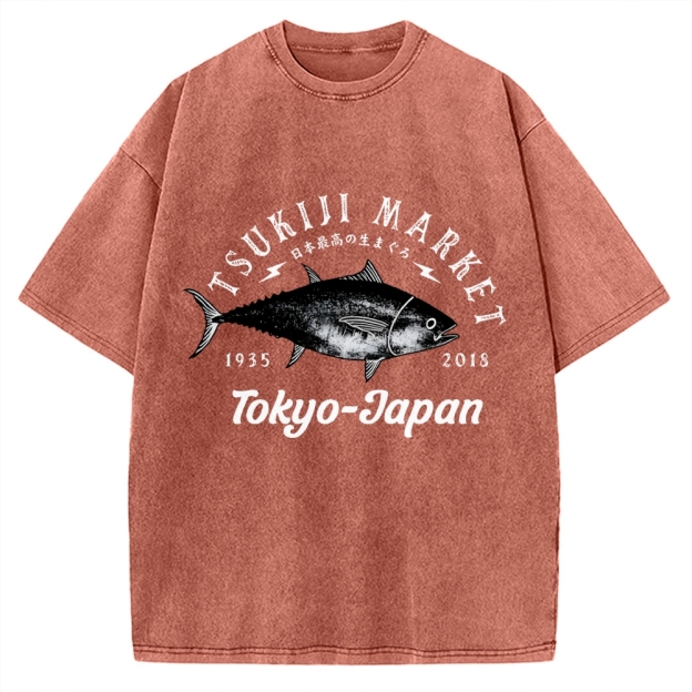 Tsukiji Fish Market Vintage Washed T-shirt