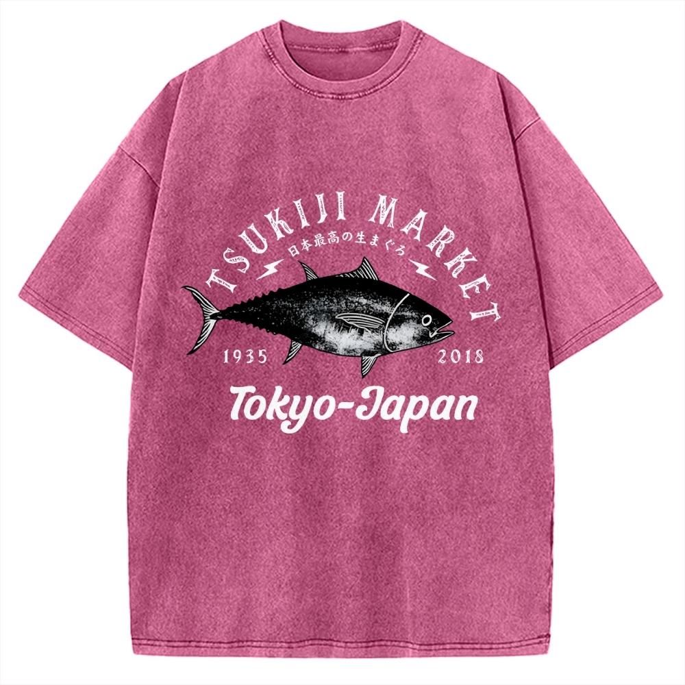 Tsukiji Fish Market Vintage Washed T-shirt