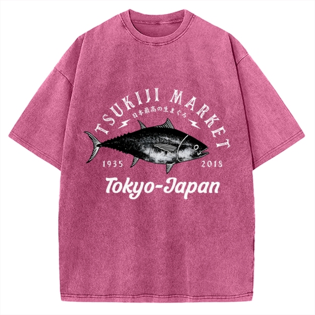 Tsukiji Fish Market Vintage Washed T-shirt