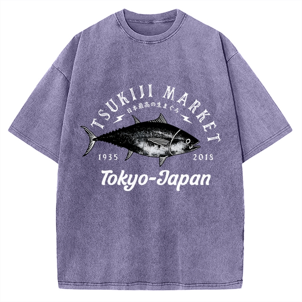 Tsukiji Fish Market Vintage Washed T-shirt