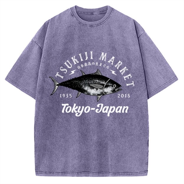 Tsukiji Fish Market Vintage Washed T-shirt