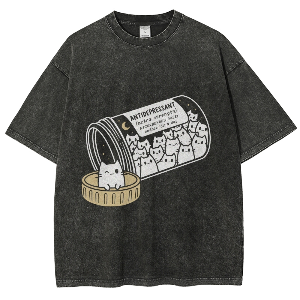 Kitty Cat Script Vintage Washed T-shirt