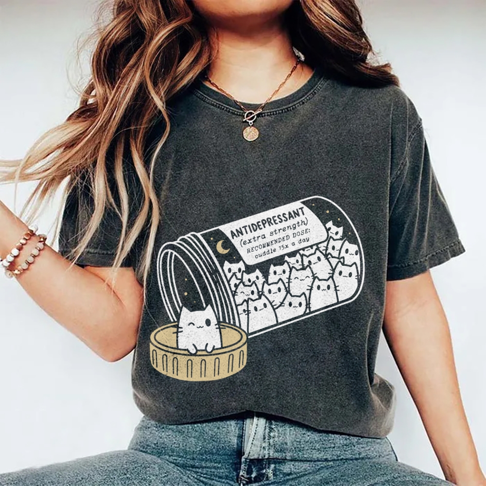 Kitty Cat Script Vintage Washed T-shirt