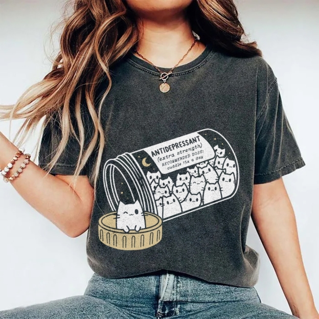 Kitty Cat Script Vintage Washed T-shirt