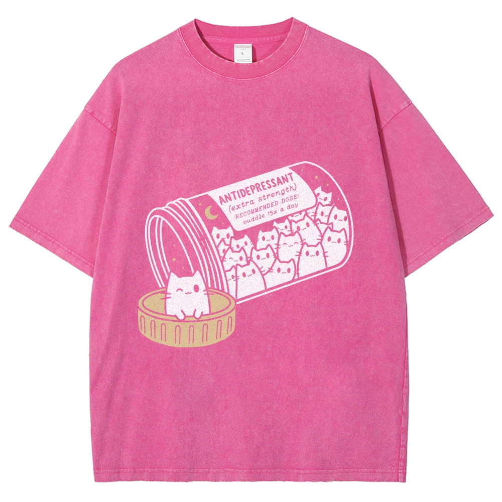 Kitty Cat Script Vintage Washed T-shirt