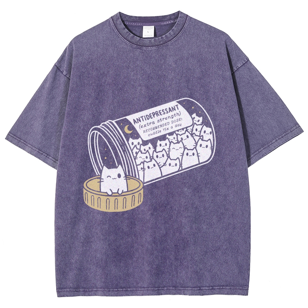 Kitty Cat Script Vintage Washed T-shirt