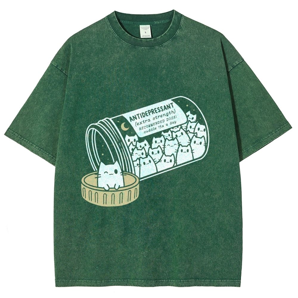 Kitty Cat Script Vintage Washed T-shirt