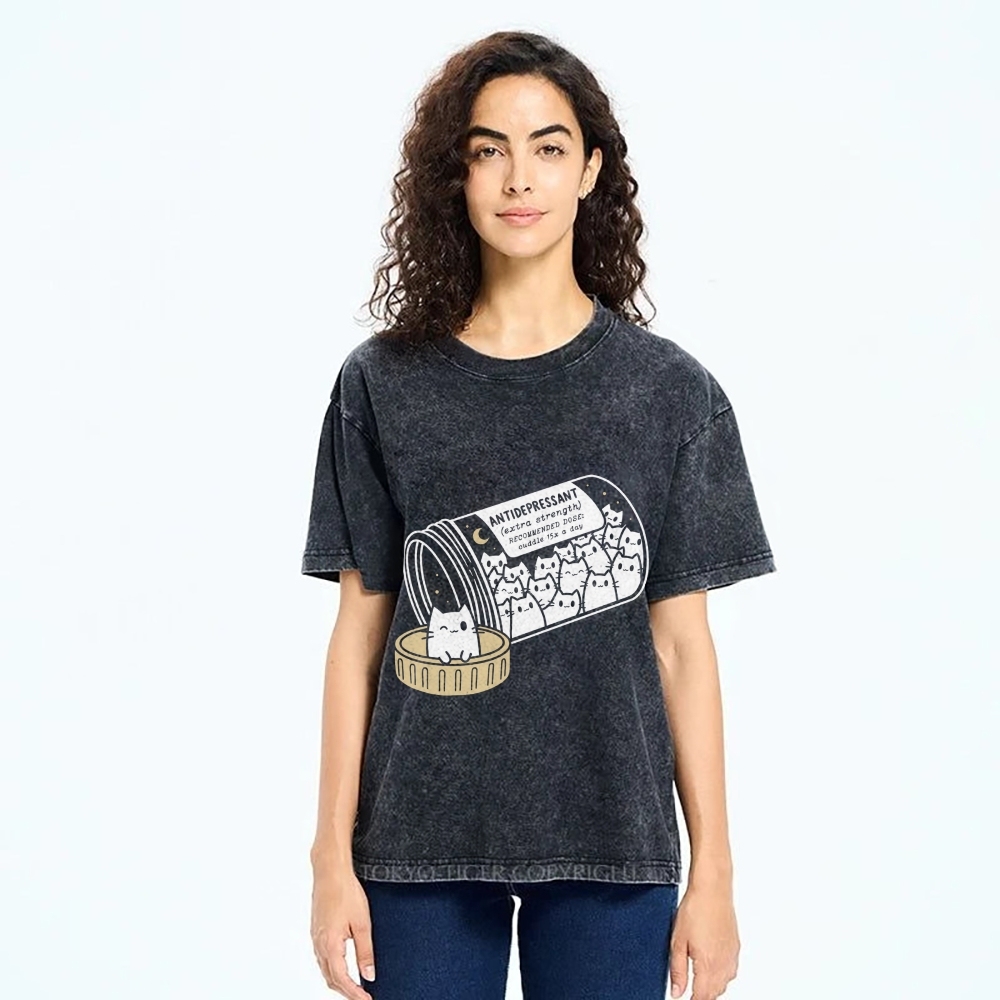 Kitty Cat Script Vintage Washed T-shirt