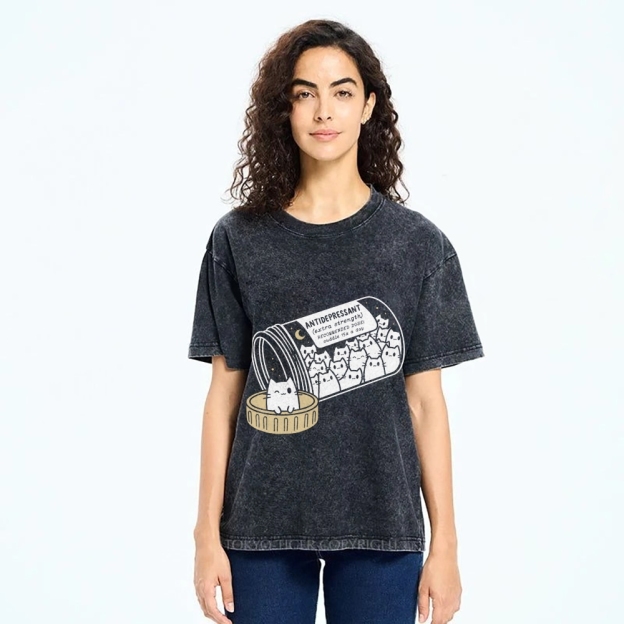 Kitty Cat Script Vintage Washed T-shirt