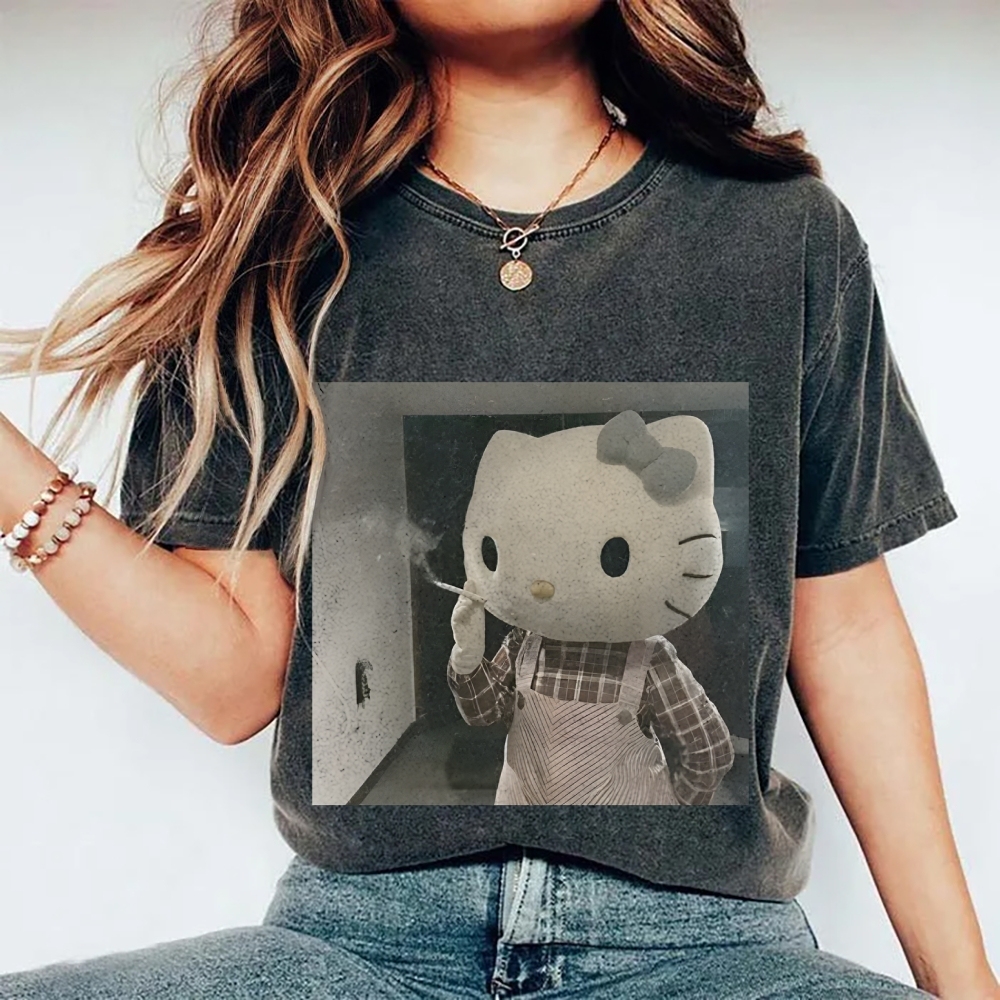 Smoking Kitty Washed T-Shirt