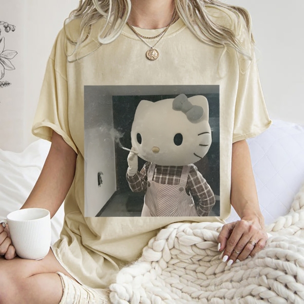 Smoking Kitty Washed T-Shirt