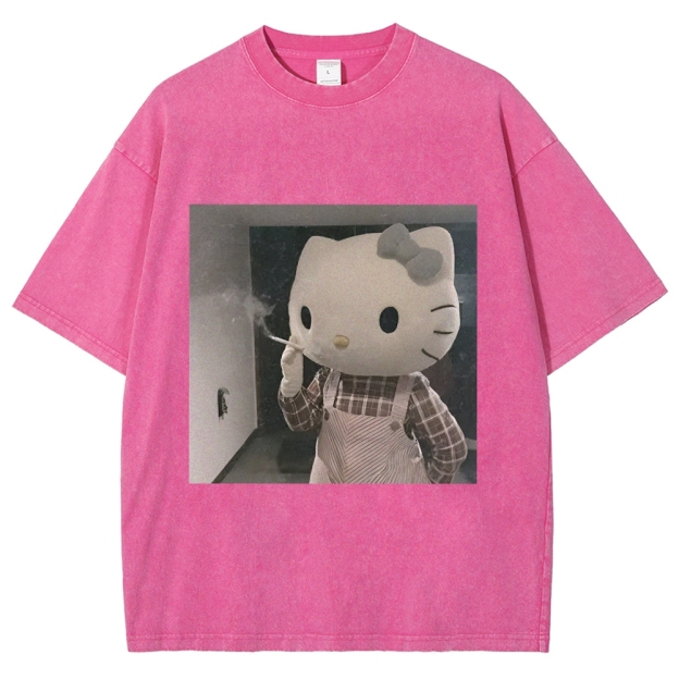 Smoking Kitty Washed T-Shirt