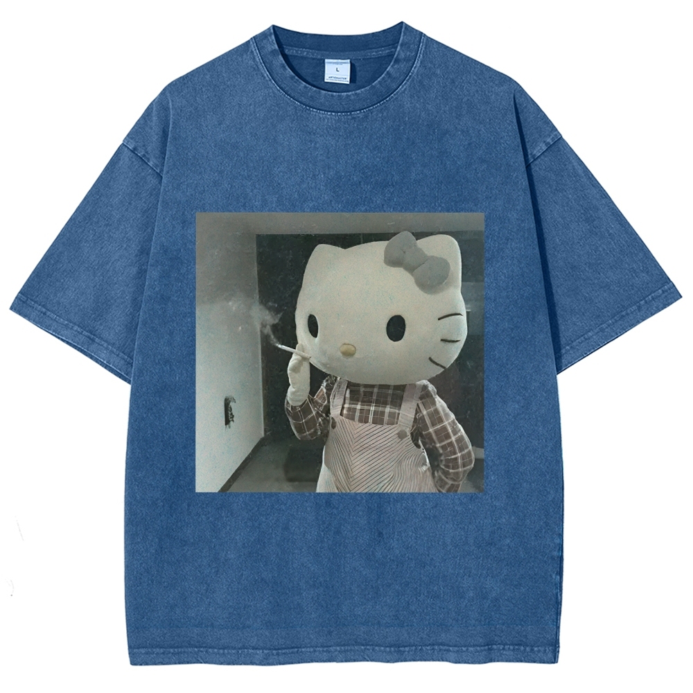 Smoking Kitty Washed T-Shirt