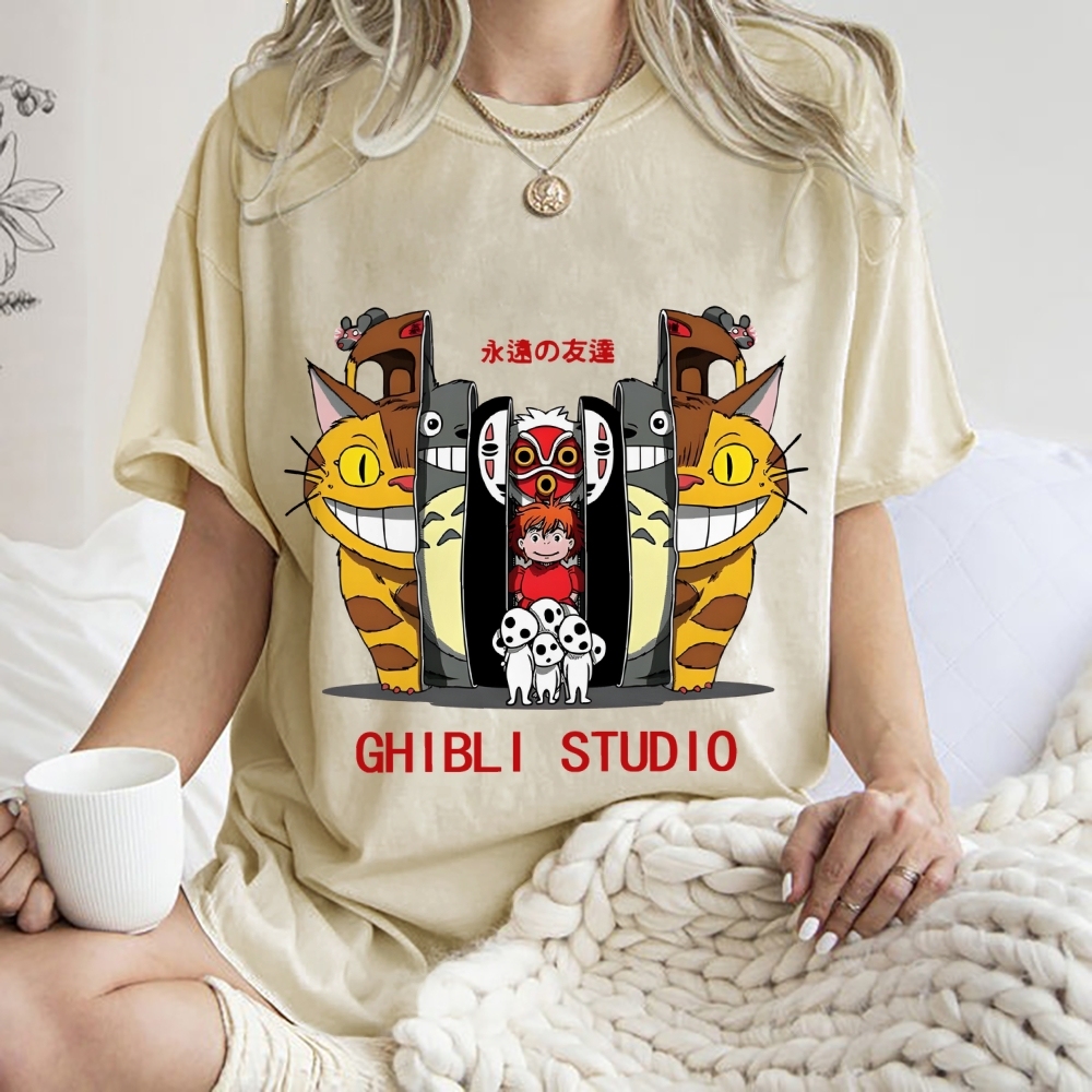 Ghibli Totoro Anime Vintage Wash Japanese Design T-Shirt