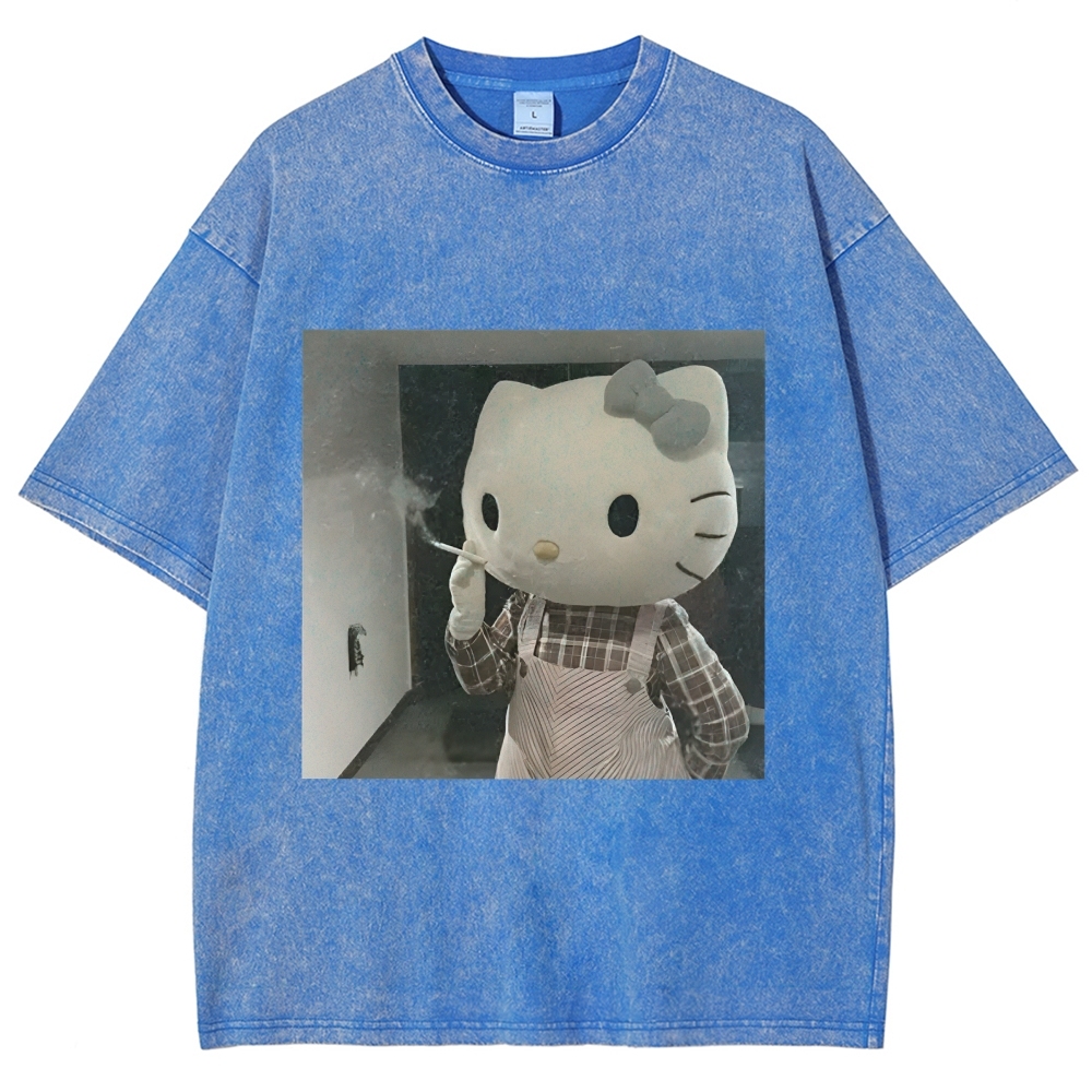 Smoking Kitty Washed T-Shirt