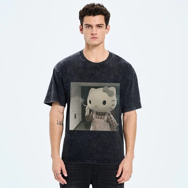 Smoking Kitty Washed T-Shirt
