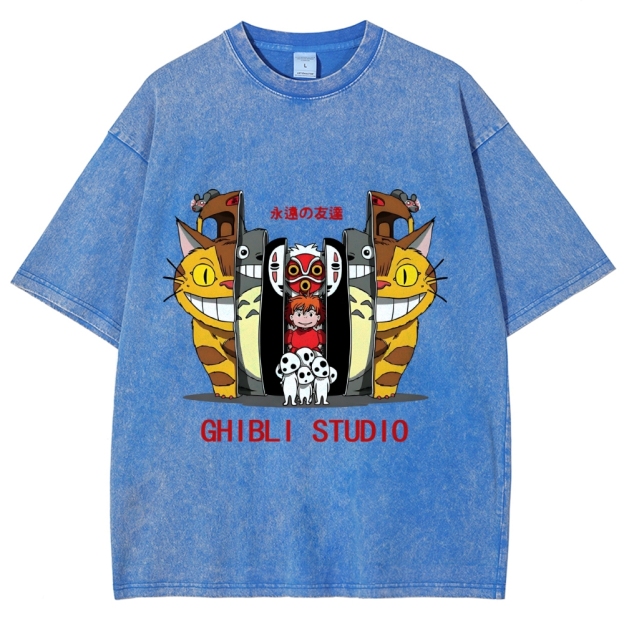 Ghibli Totoro Anime Vintage Wash Japanese Design T-Shirt