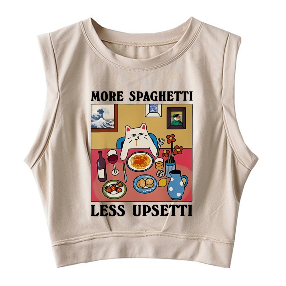  More Spaghetti Less Upsetti Sleeveless Crop Top