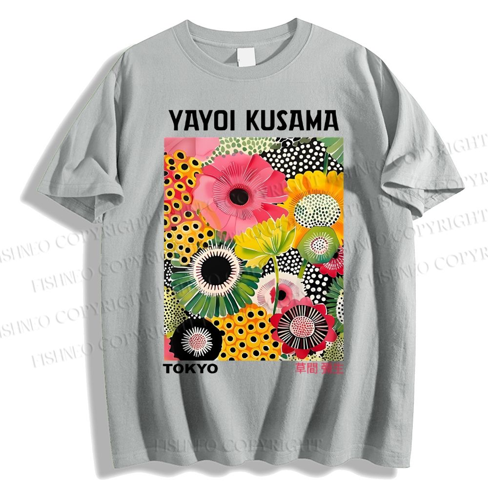 Unisex Flowers Yayoi Kusama Classic Cotton T-shirt