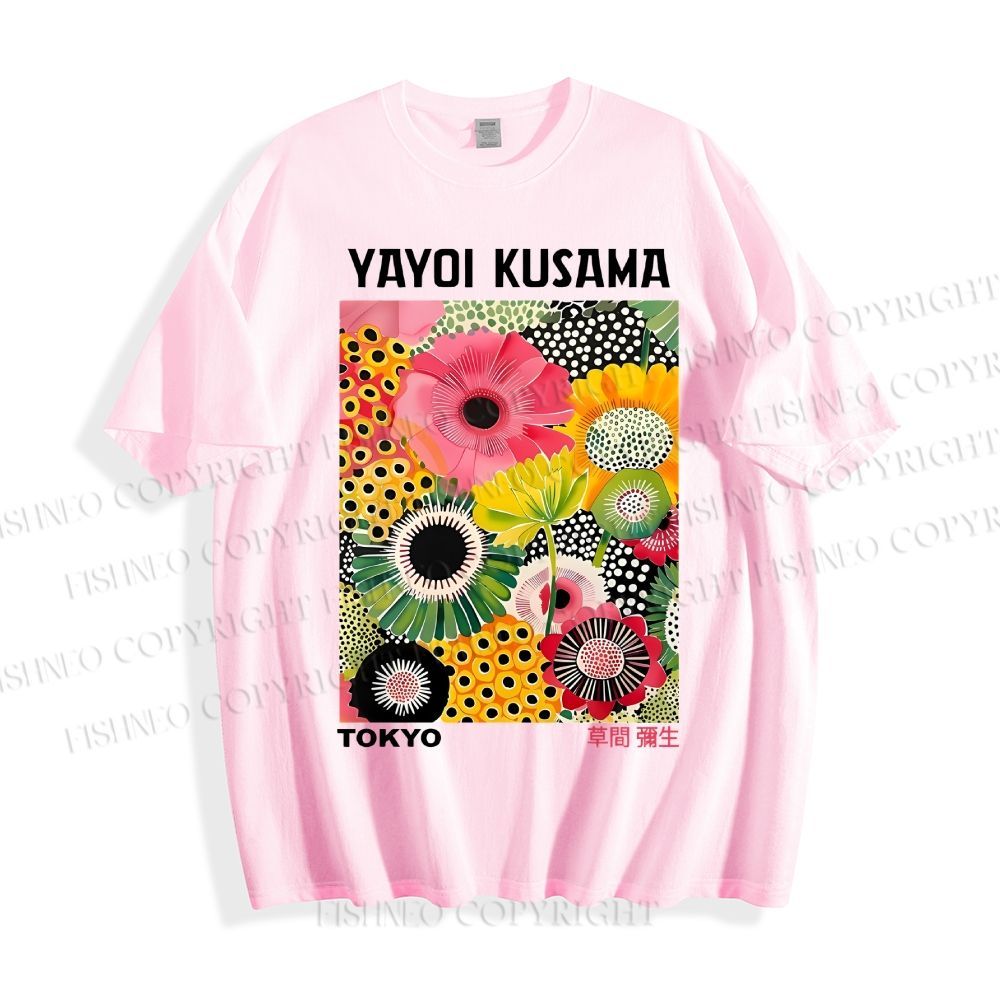 Unisex Flowers Yayoi Kusama Classic Cotton T-shirt