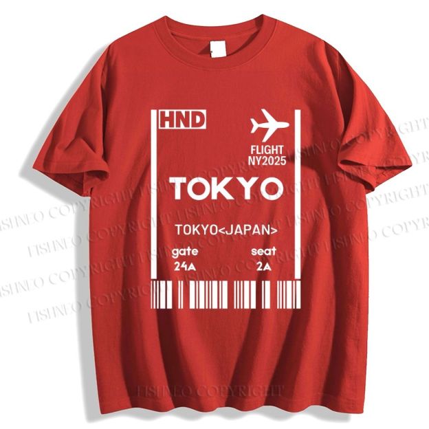 Unisex Tokyo Boarding Card Vintage Classic Cotton T-shirt