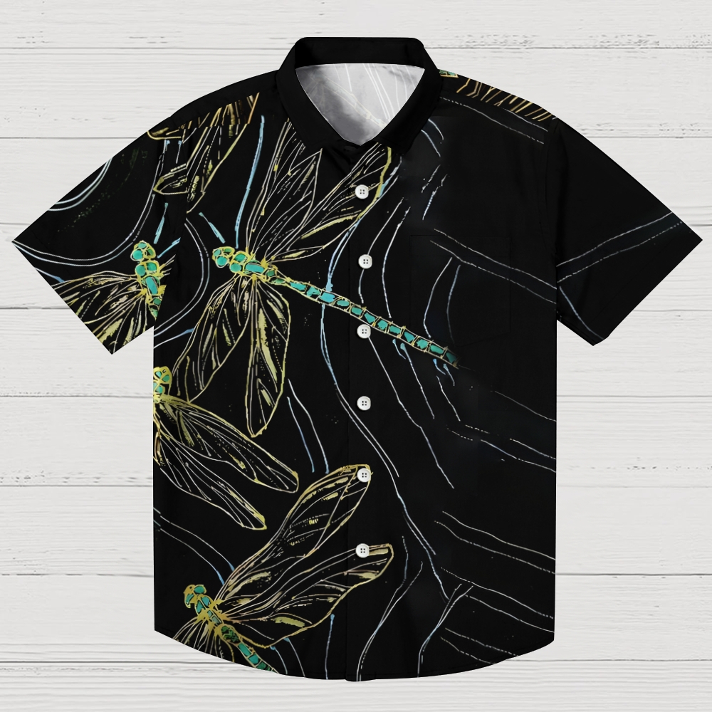 Dragonfly Flapping Its Wings Button-up Shirt