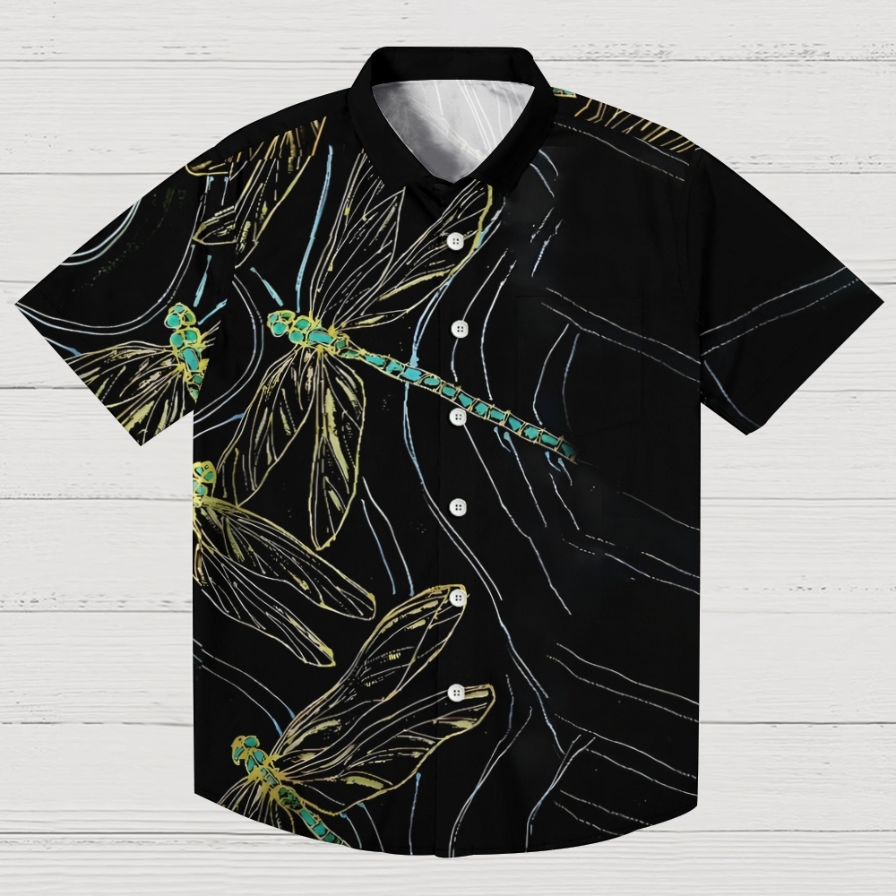 Dragonfly Flapping Its Wings Button-up Shirt