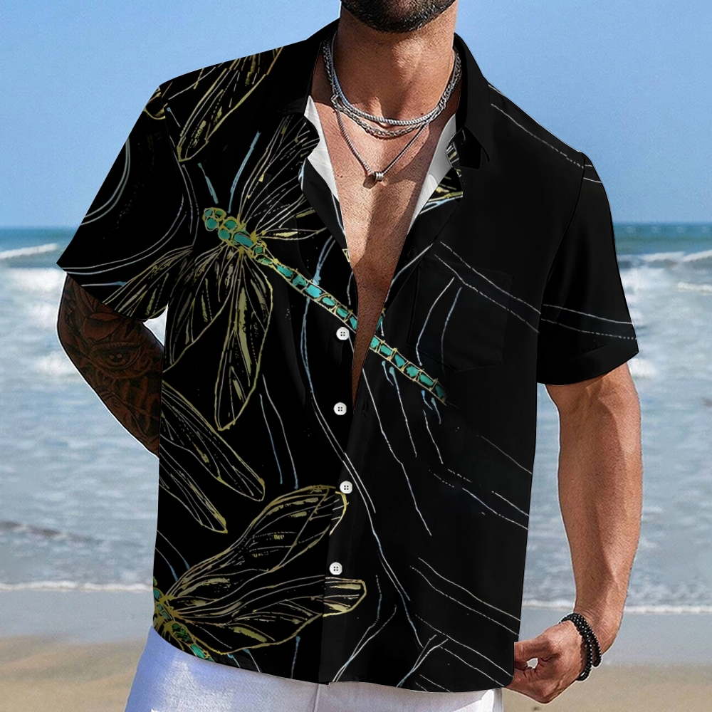 Dragonfly Flapping Its Wings Button-up Shirt