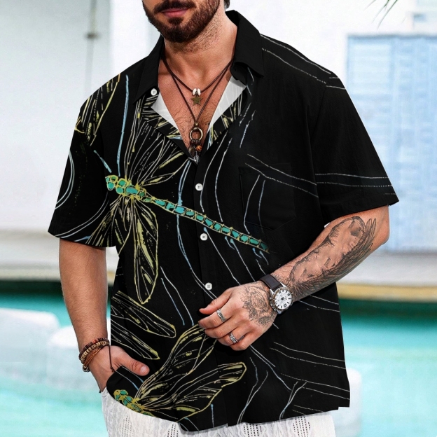 Dragonfly Flapping Its Wings Button-up Shirt