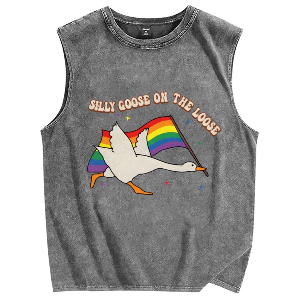 Pride Flag Goose Washed Tanks
