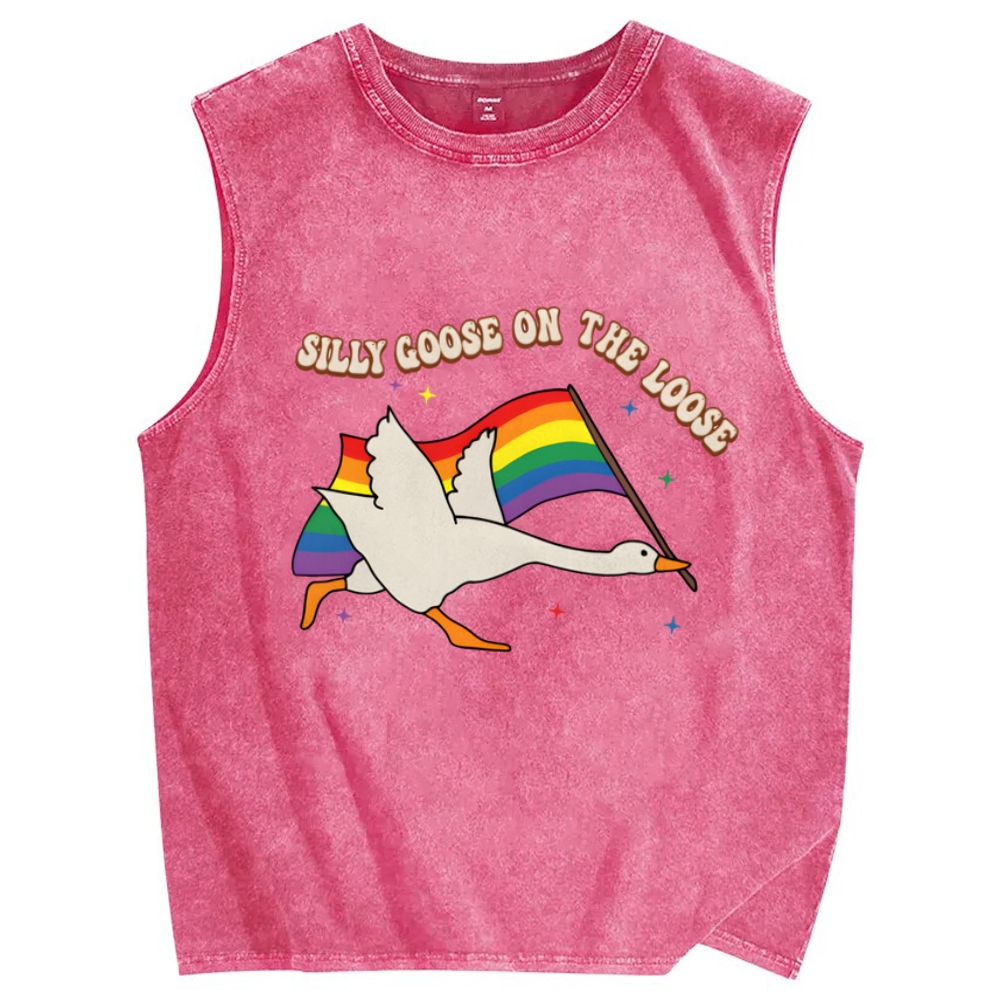 Pride Flag Goose Washed Tanks