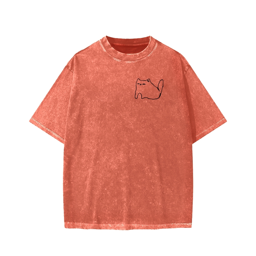 Unisex I need ibuprofen Cat Vintage Distressed Front And Back Printed Washed Tee