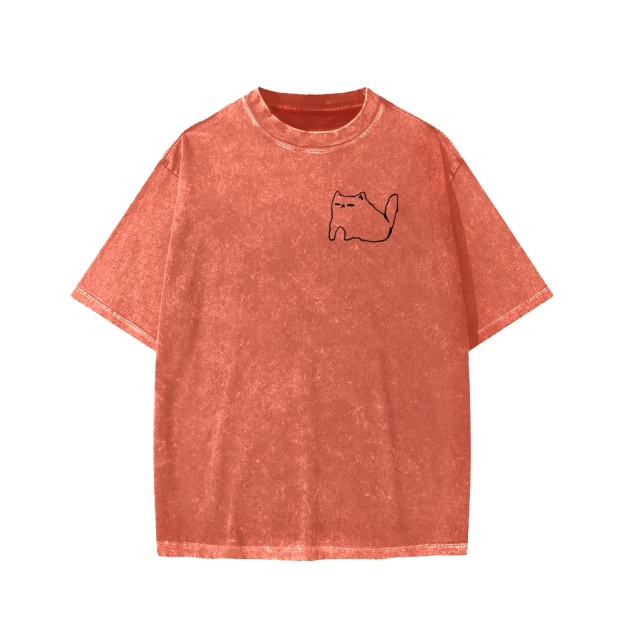 Unisex I need ibuprofen Cat Vintage Distressed Front And Back Printed Washed Tee