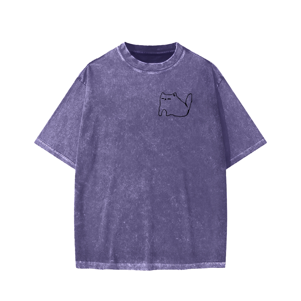 Unisex I need ibuprofen Cat Vintage Distressed Front And Back Printed Washed Tee