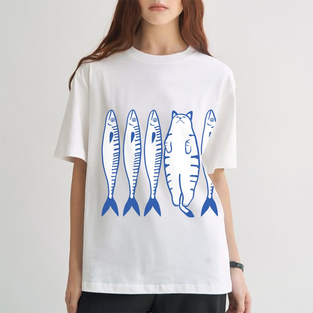 White Cat Company Cotton casual T-shirt