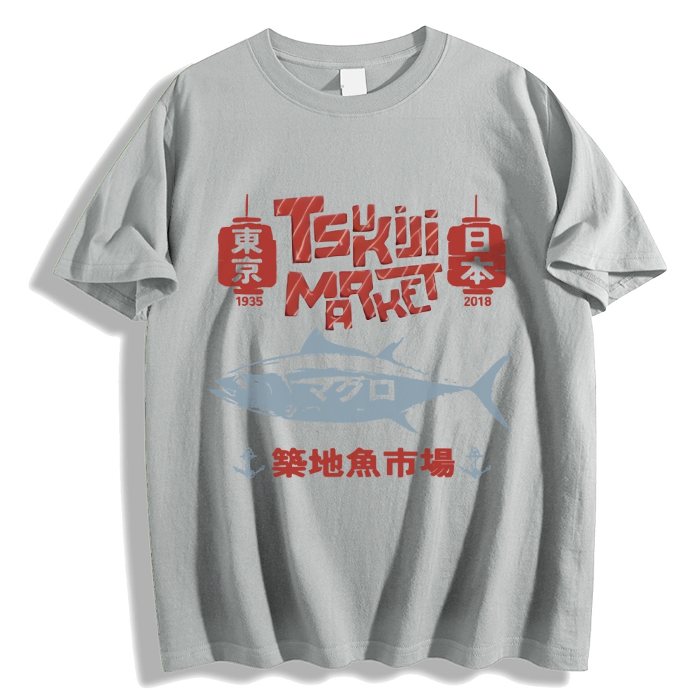 Tokyo Tsukiji Fish Market Cotton casual T-shirt