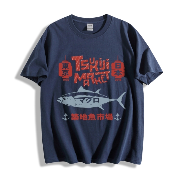 Tokyo Tsukiji Fish Market Cotton casual T-shirt